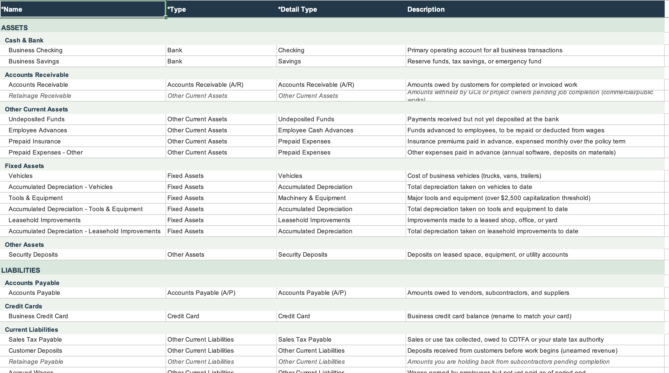 Contractor Excel Reference Workbook preview
