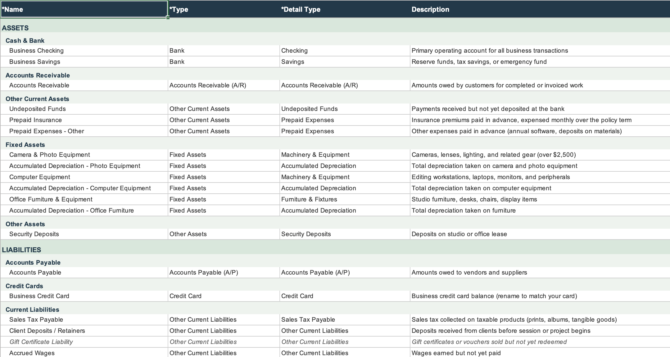 Creative Services Excel Reference Workbook preview