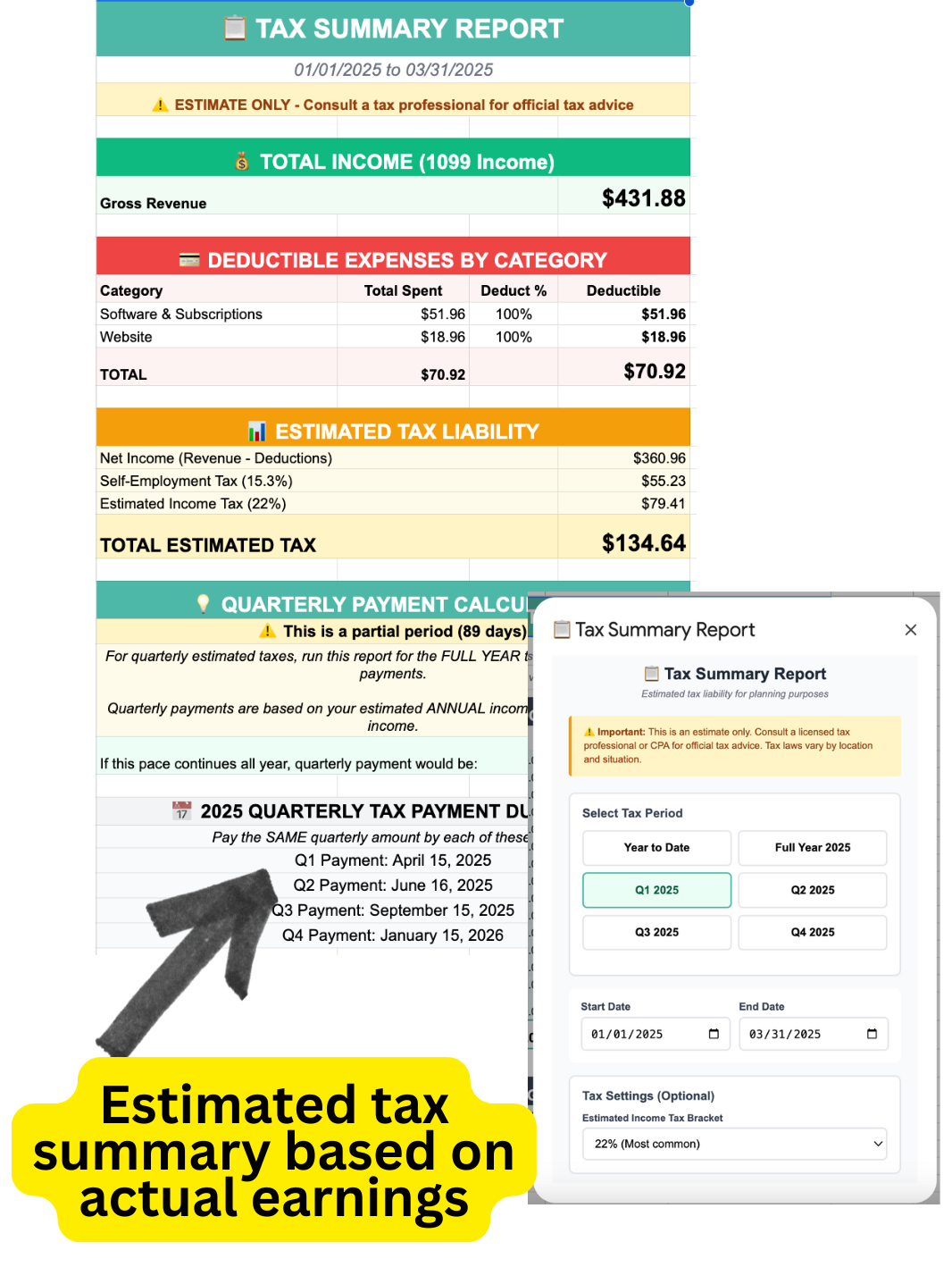 Tax Summary Report